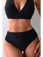 Yandan Büzgülü Bikini Altı Angelsin MS 43008 Siyah