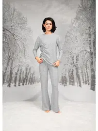 Doreanse Yandan Büzgülü Kadın T-Shirt İspanyol Paça Pantolon Takım Doreanse 26K4098