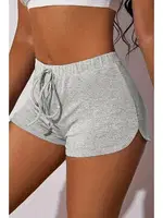 Yandan Yırtmaçlı ipli Mini Şort Gri Merry See MS 4302 Gri