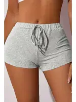 Yandan Yırtmaçlı ipli Mini Şort Gri Merry See MS 4302 Gri detay görünüm