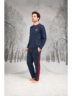 Doreanse Yanları Şeritli Yuvarlak Yaka Cepli Erkek Pijama Takım Doreanse 26K4608