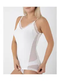 Confeo Yanları Transparan Dantelli Kadın İp Askılı Atlet Confeo C801-006 