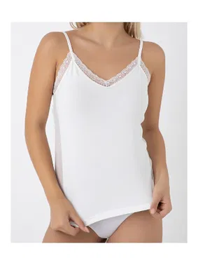 Confeo Yanları Transparan Dantelli Kadın İp Askılı Atlet Confeo C801-006  - Alternatif Görünüm