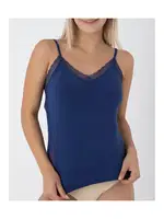 Yanları Transparan Dantelli Kadın İp Askılı Atlet Confeo C801-006  Lacivert görsel 8