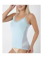 Yanları Transparan Dantelli Kadın İp Askılı Atlet Confeo C801-006  Mavi görsel 12