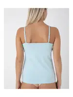 Yanları Transparan Dantelli Kadın İp Askılı Atlet Confeo C801-006  Mavi görsel 14