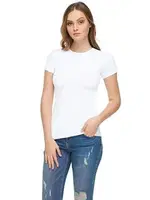 Yarım Kol Beyaz Bisiklet Yaka Kadın Body Kolcu KB2720 Beyaz