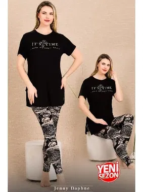 Lady Yeni Sezon Tayt Kısa Kollu Pijama Takımı Lady 12485