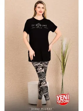 Lady Yeni Sezon Tayt Kısa Kollu Pijama Takımı Lady 12485 - Alternatif Görünüm