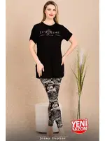 Yeni Sezon Tayt Kısa Kollu Pijama Takımı Lady 12485 detay görünüm