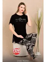 Yeni Sezon Tayt Kısa Kollu Pijama Takımı Lady 12485 farklı açı