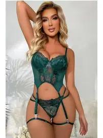 missisX Yeşil Büstiyer Jartiyer Takım missisX 62013