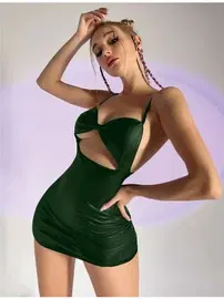 Real Passione Yeşil Lame Seksi Kadın Elbise Real Passione 21075