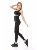 Yüksek Bel Agraflı Sıkılaştırıcı İki Beden İnceltici şekillendirici Siyah Korse Tayt Agraf1452 Siyah detay görünüm