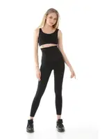 Yüksek Bel Agraflı Sıkılaştırıcı İki Beden İnceltici şekillendirici Siyah Korse Tayt Agraf1452 Siyah farklı açı