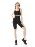 Yüksek Bel Sıkılaştırıcı Agraflı Korse Tayt FormActive 1022 Siyah görsel 8