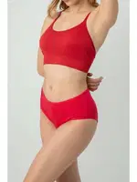 Yüksek Bel %100 Doğal Pamuk Likralı Rahat Kalıp Kadın Bato Külot Miorre 002-202020 Kırmızı