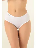 Yüksek Bel %100 Doğal Pamuk Likralı Rahat Kalıp Kadın Bato Külot Miorre 002-202020 Beyaz görsel 5