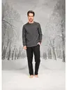 Yuvarlak Yaka Cepli Uzun Kollu Erkek Pijama Takım Doreanse 26K4597