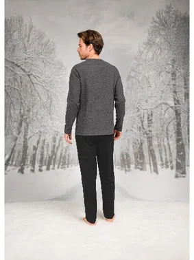 Doreanse Yuvarlak Yaka Cepli Uzun Kollu Erkek Pijama Takım Doreanse 26K4597 - Alternatif Görünüm