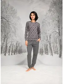 Doreanse Yuvarlak Yaka Desenli T-shirt Cepli Pantolon Takım Doreanse 26K4100