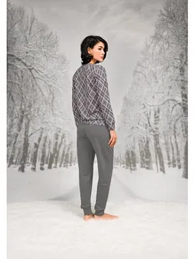 Doreanse Yuvarlak Yaka Desenli T-shirt Cepli Pantolon Takım Doreanse 26K4100 - Alternatif Görünüm