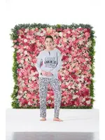 Zebra Desenli Kısa Kollu Penye Lycra Kadın Pijama Takımı Estiva 25172 Gri farklı açı