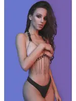 Zincir Detaylı Vücut Aksesuarı missisX 3413 Siyah detay görünüm