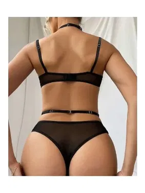 SHE Zincirli Transparan Siyah Fantezi Sütyen Takım SHE 2126 - Alternatif Görünüm