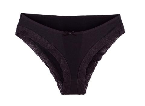 Dantelli Siyah Pamuklu Kadın Slip Külot Akbeniz 21213