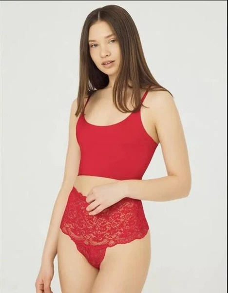 Çapraz Bantlı Dantelli Yüksek Bel Fantazi Tanga Venlisa 6102