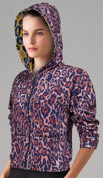 Çift Taraflı Kapüşonlu Desenli Kadın Mont Doreanse 4331