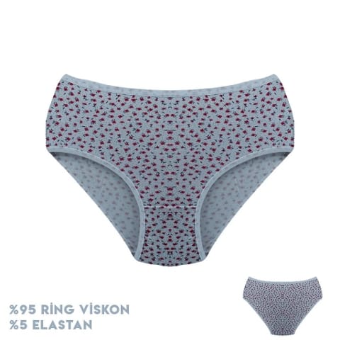 Çiçek Desenli Viscon Kadın Bikini 12'li Dondeza 364-11