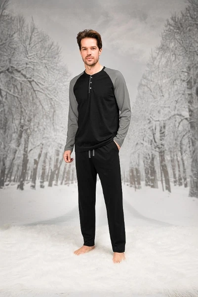 Düğmeli Cepli Yuvarlak Yaka Erkek Pijama Takım Doreanse 26K4609