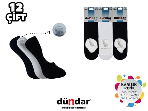 Likralı Dikişsiz Yıkamalı Kokulu Erkek Penye Babet 12'li Dündar 8207