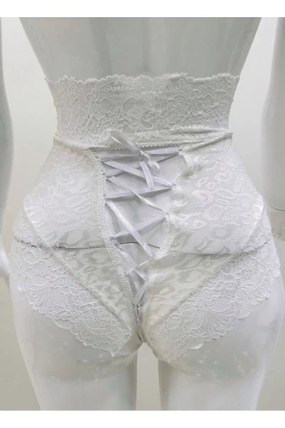Ekru Dantelli Yüksek Bel Külot Sistina Venüs-K1012
