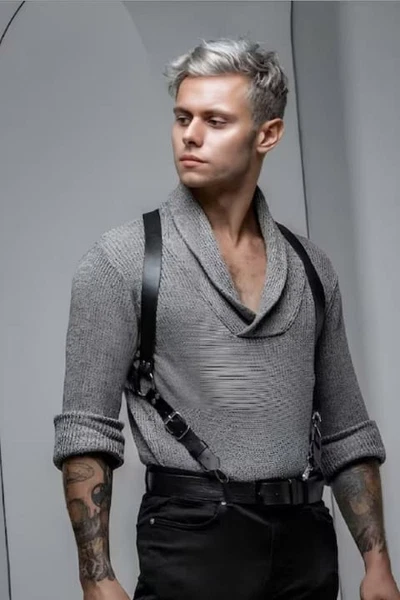 Erkek Deri Harness Askı missisX 88057