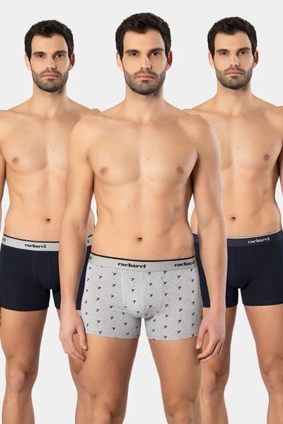 3lü Likralı Desenli Erkek Boxer Cacharel 1339