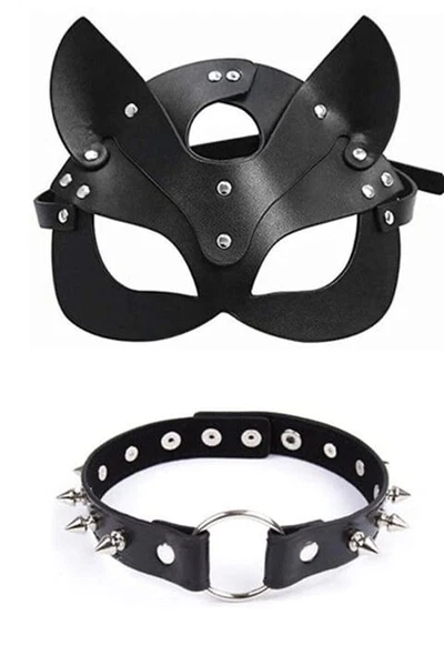 Siyah Fantazi Maske Boyunluk Aksesuar missisX 5224