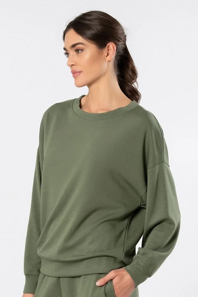 Bisiklet Yaka Kadın Yeşil Sweatshirt Türen 3613