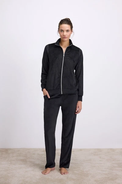 Kadın Fermuarlı Uzun Kollu Kadife Eşofman Takımı Anıl 11548