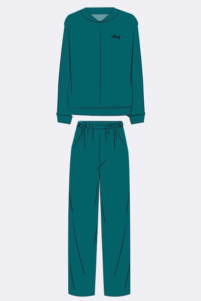 Kadın Kadife Dokulu Fermuarlı Uzun Kollu Sweatshirt ve Pantolon Takım Anıl 11560