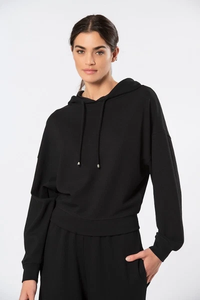 Siyah Kapüşonlu Boru Paça Kadın Eşofman Takımı Türen 3608