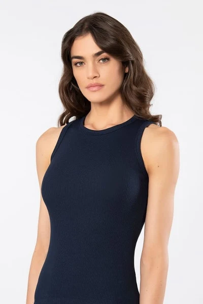 Lacivert Kalın Askılı Ribana Kadın Atlet Türen 3407