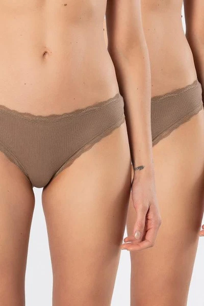 Likralı Ribana Dantelli Kadın String 2li Türen 927