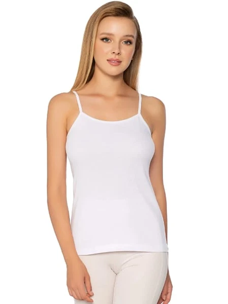 Ribana İp Askı Düz Biye Kadın Atlet Gümüş 3008 - 6 Adet