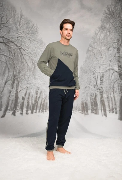 Kanguru Cepli Uzun Kollu Önü Yazılı Erkek Pijama Takım Doreanse 26K4607