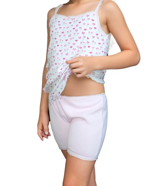 İp Askılı Kız Çocuk Baskılı Ribana Atlet Şort Takım Öztaş 4046-G