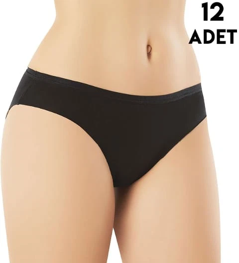 Dikişsiz Penye Kadın Bikini Külot 12'li Kota 5027