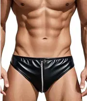 Fermuarlı Deri Erkek Tanga La Blinque 15817